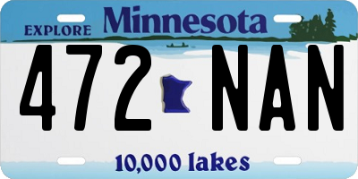 MN license plate 472NAN