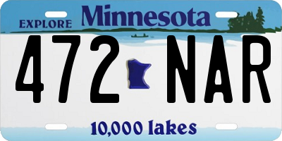 MN license plate 472NAR