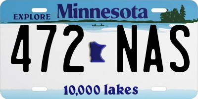 MN license plate 472NAS