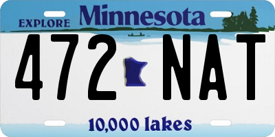 MN license plate 472NAT