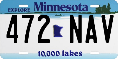 MN license plate 472NAV