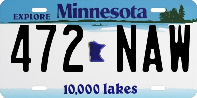 MN license plate 472NAW