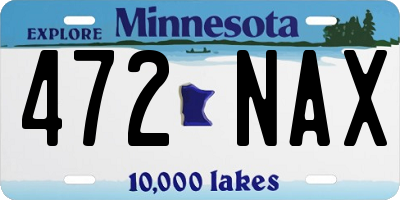 MN license plate 472NAX