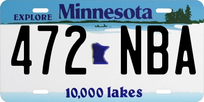 MN license plate 472NBA