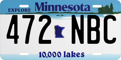 MN license plate 472NBC