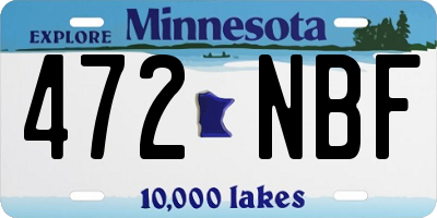 MN license plate 472NBF