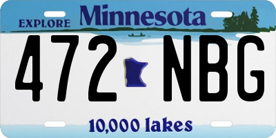 MN license plate 472NBG