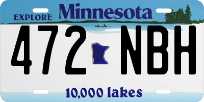 MN license plate 472NBH