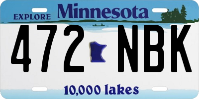 MN license plate 472NBK