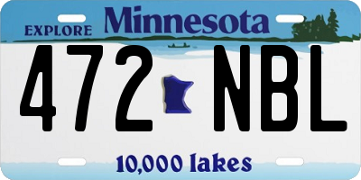 MN license plate 472NBL