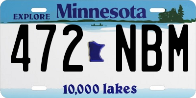 MN license plate 472NBM