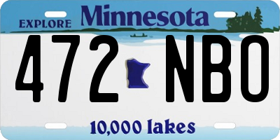MN license plate 472NBO