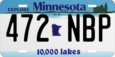 MN license plate 472NBP