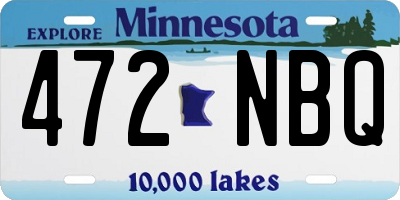 MN license plate 472NBQ