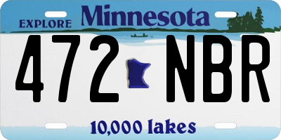 MN license plate 472NBR
