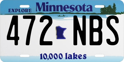 MN license plate 472NBS