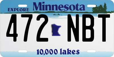 MN license plate 472NBT