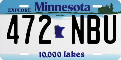 MN license plate 472NBU