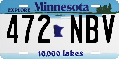 MN license plate 472NBV