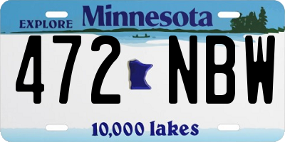 MN license plate 472NBW