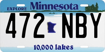 MN license plate 472NBY