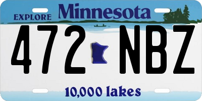 MN license plate 472NBZ