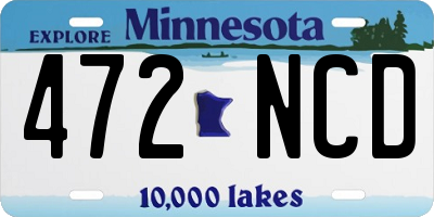 MN license plate 472NCD