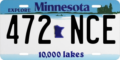 MN license plate 472NCE