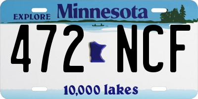MN license plate 472NCF
