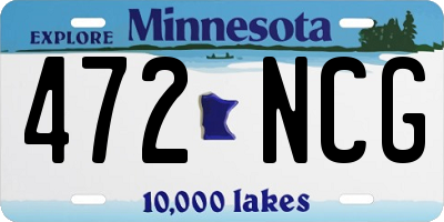 MN license plate 472NCG