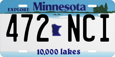 MN license plate 472NCI