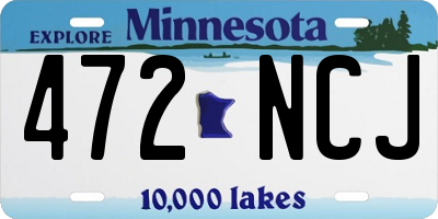 MN license plate 472NCJ