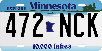 MN license plate 472NCK