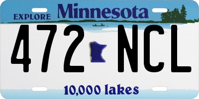 MN license plate 472NCL