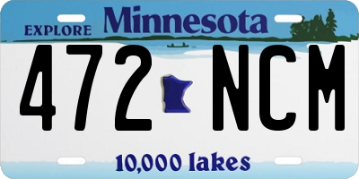 MN license plate 472NCM