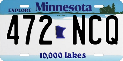MN license plate 472NCQ