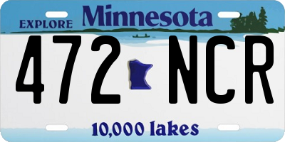 MN license plate 472NCR