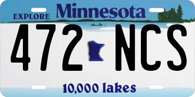 MN license plate 472NCS