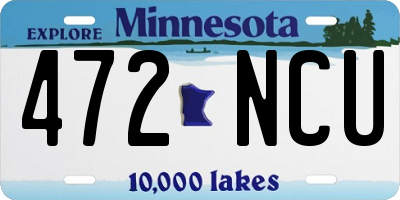MN license plate 472NCU