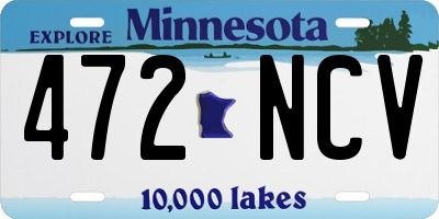 MN license plate 472NCV
