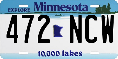 MN license plate 472NCW