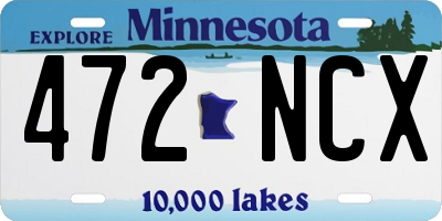 MN license plate 472NCX