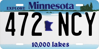MN license plate 472NCY