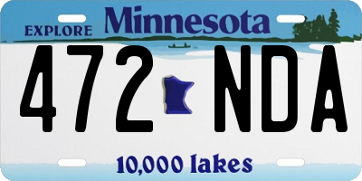 MN license plate 472NDA