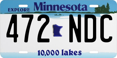MN license plate 472NDC