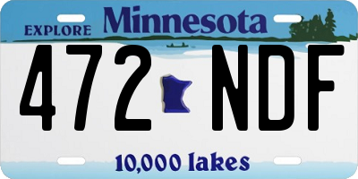 MN license plate 472NDF