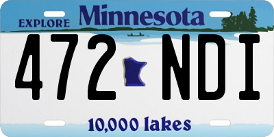MN license plate 472NDI