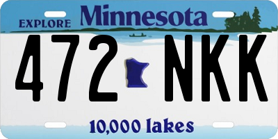 MN license plate 472NKK