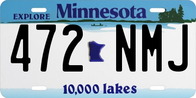 MN license plate 472NMJ