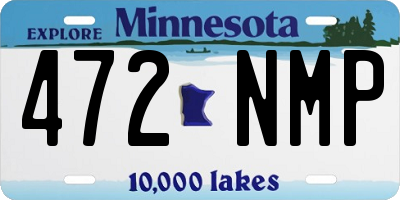 MN license plate 472NMP